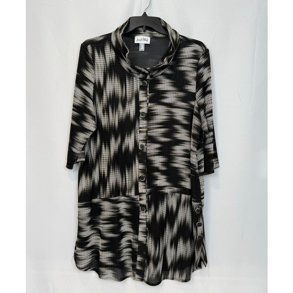 Joseph Ribkoff Plus Size 20 Abstract Print Jacket Topper Mandarin Collar